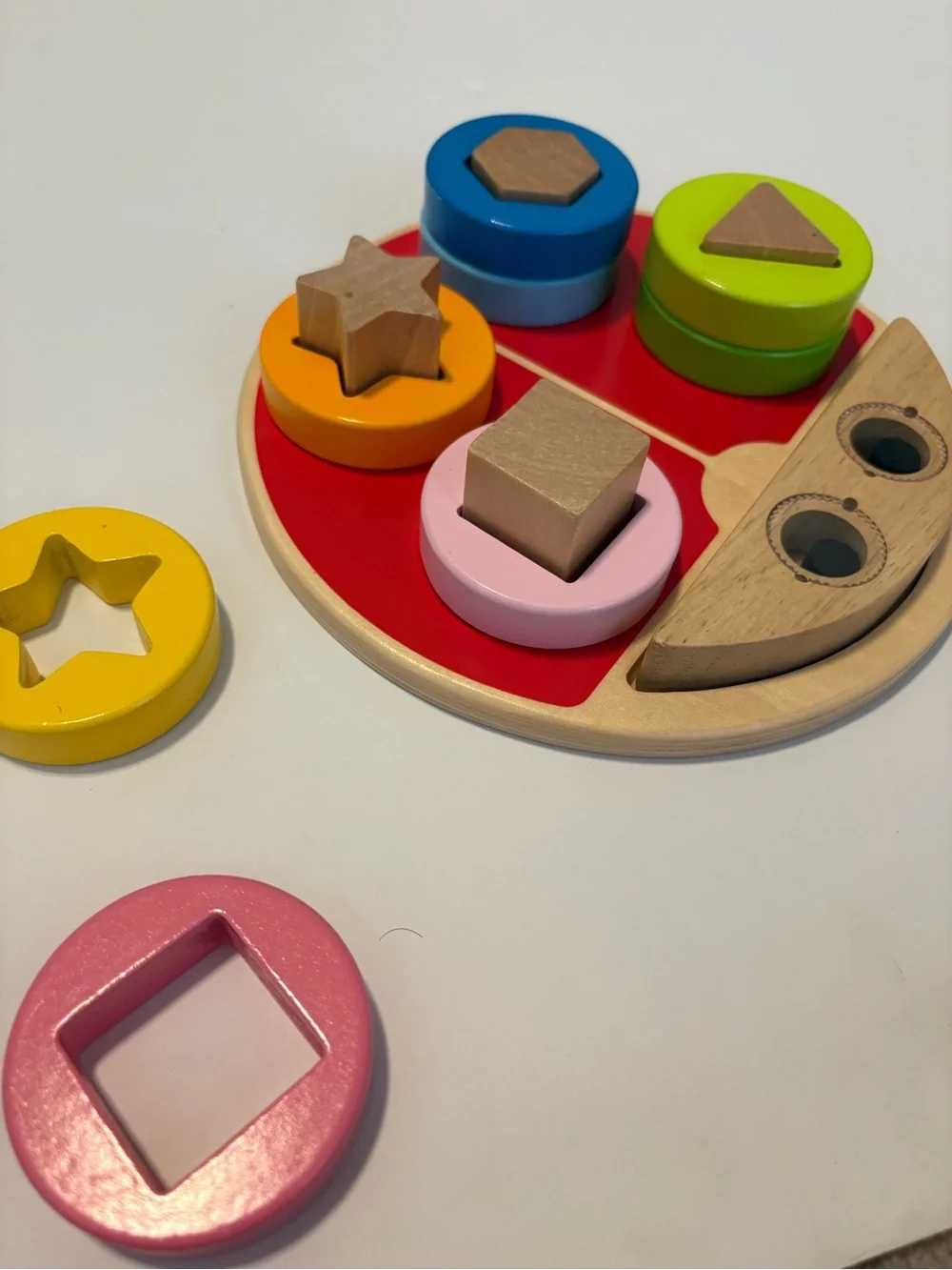 Hape Wooden Ladybug Shape Sorter Puzzle Baby Toddler Toy